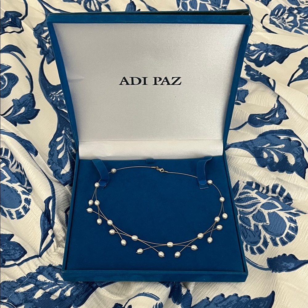 Adi Paz 14k Yellow Gold & White Freshwater Pearls 17” Necklace